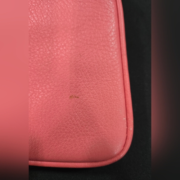 Talbots Small Coral Pink, Silver Bucklr Leather Handbag - Picture 7 of 7